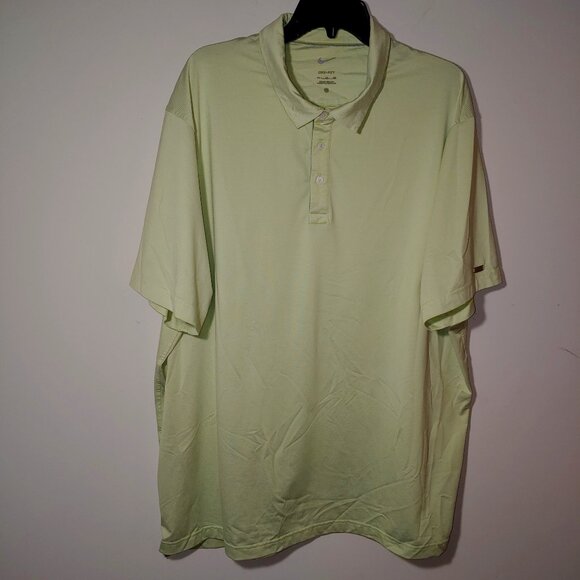 Nike Dri-Fit Player Control Striped Golf Polo Shirt Size XXL Lime Green - Picture 1 of 8